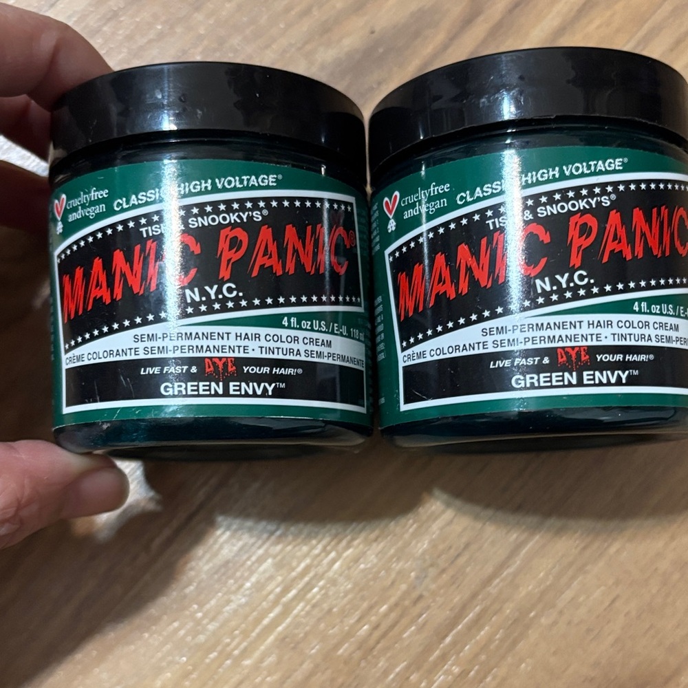 Two Jars Manic Panic Green Envy Semi-Permanent Hair Color Cream - Green
